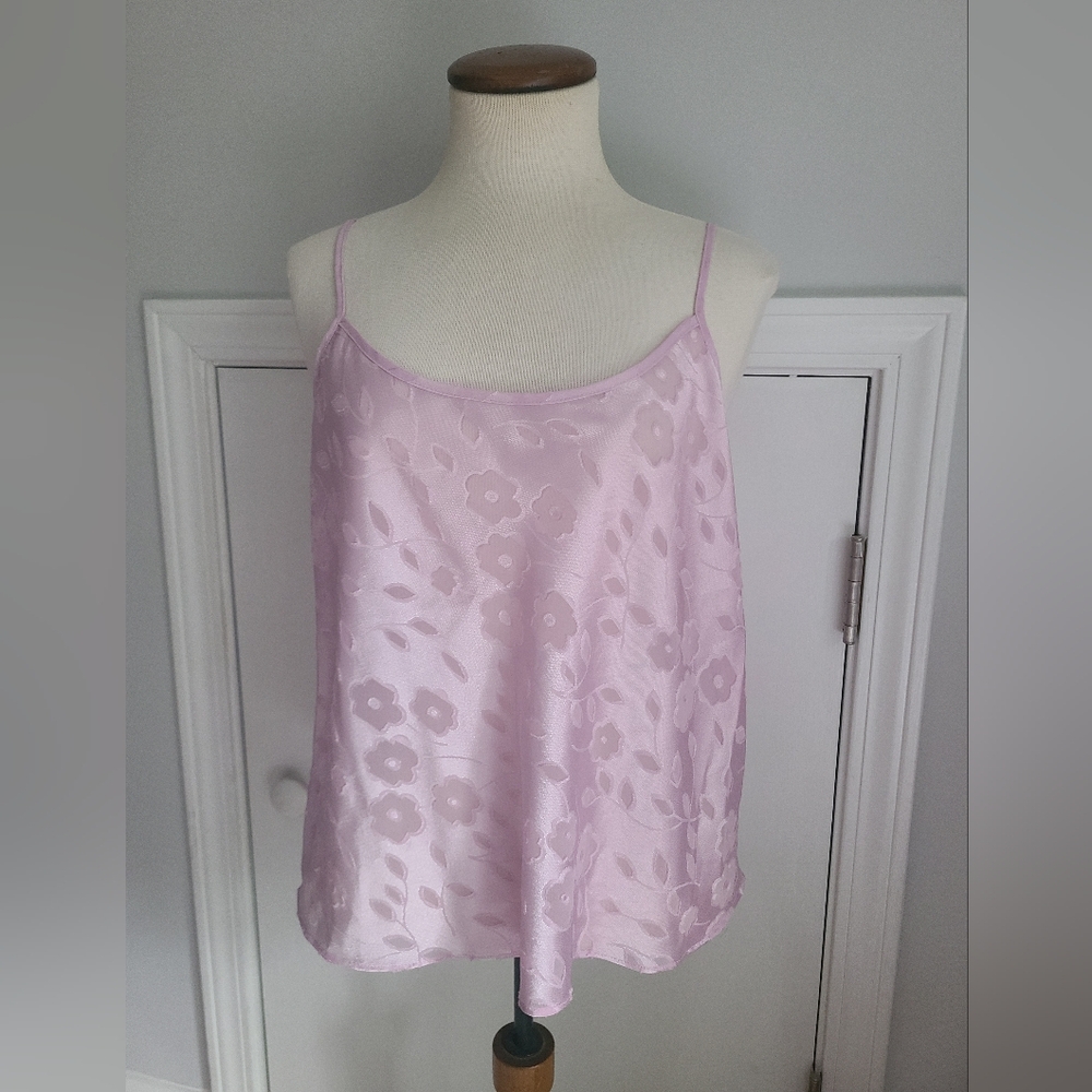 Cinema Etoile Cami Tank Top Women’s Size M Y2K Fairy Burnout Lace Sheer Satin